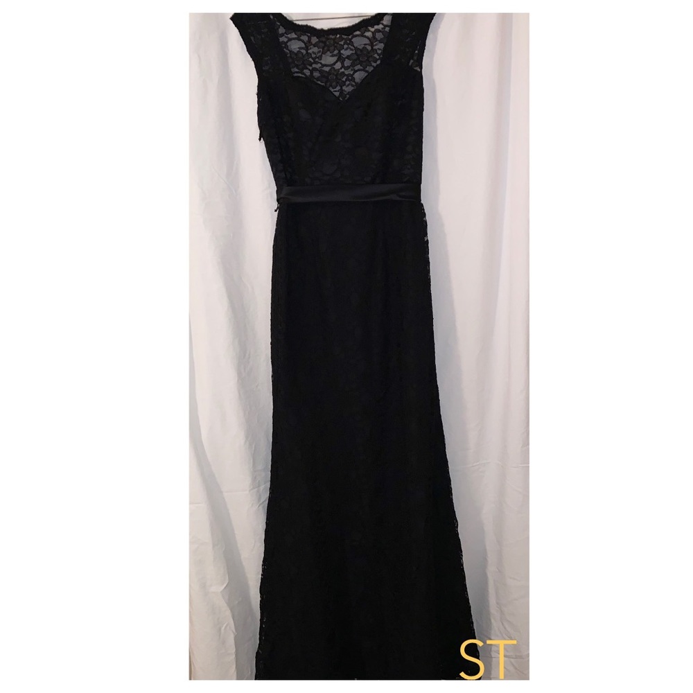 Black Lace Ballgown with Black Satin Tie